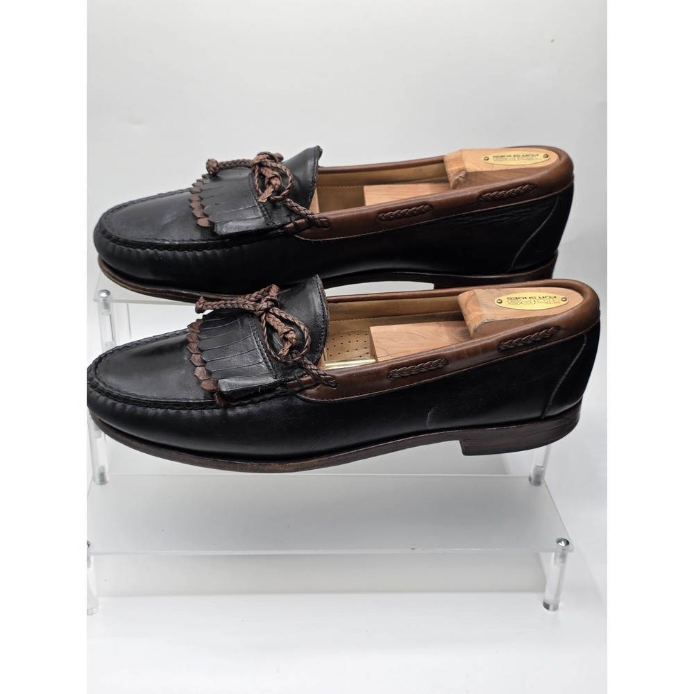 Allen Edmonds Loafers Woodstock 11D US Slip On KiltieTassel 2 Tone Black Brown